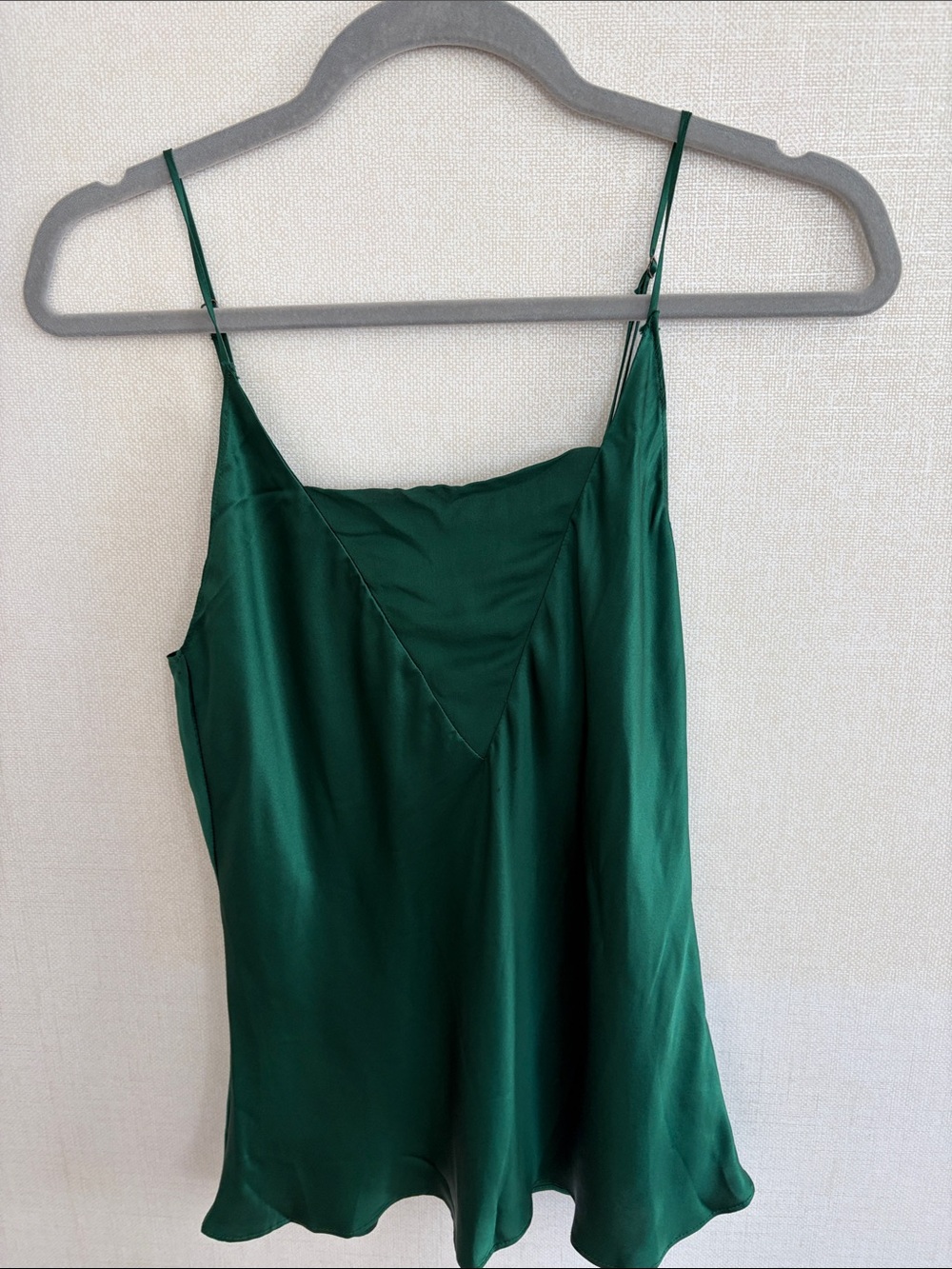 Nili Lotan Forest Green Satin Cami